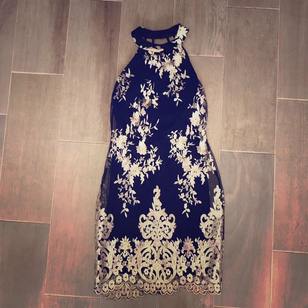 Charlotte Russe Gold Embroidered dress